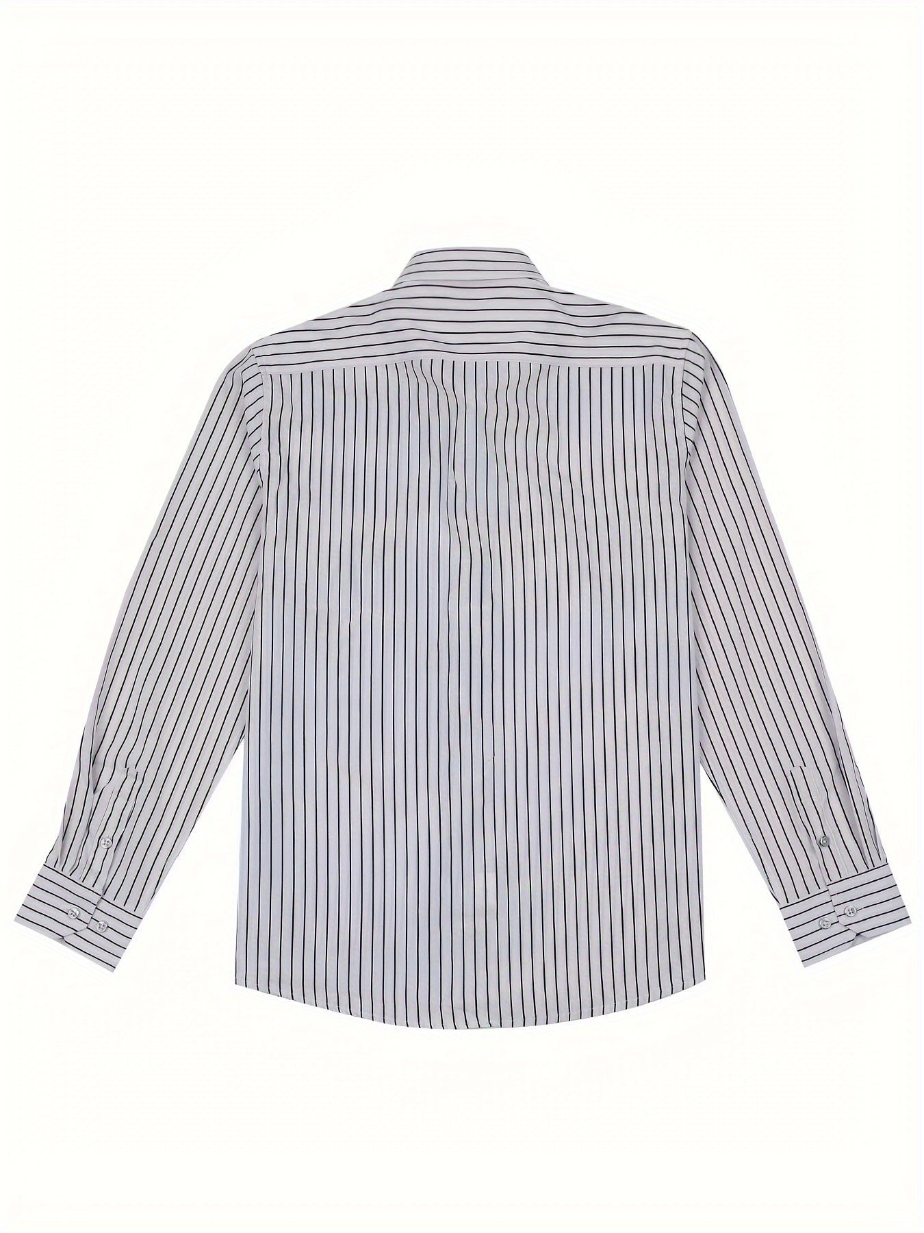 Chemise décontractée homme slim fit à rayures avec patte de boutonnage – Parfaite pour le quotidien et les sorties