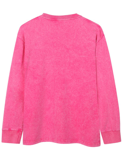 Sweatshirt Acid Washed Rundhalsausschnitt Langarm