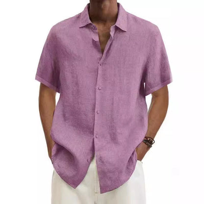 Chemise d'été à manches courtes pour homme – Chemise décontractée de style japonais pour le quotidien, les vacances et les loisirs