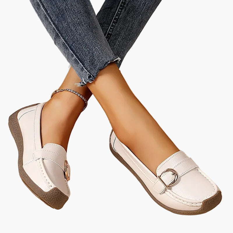 Mocassins femme slip-on avec boucle, confortables, pour tous les jours et loisirs