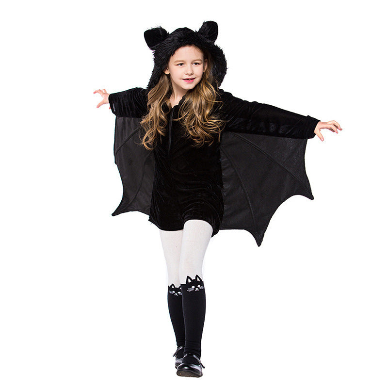 Costume Halloween enfant chauve-souris – Déguisement unisexe pour fêtes d’Halloween & porte-à-porte