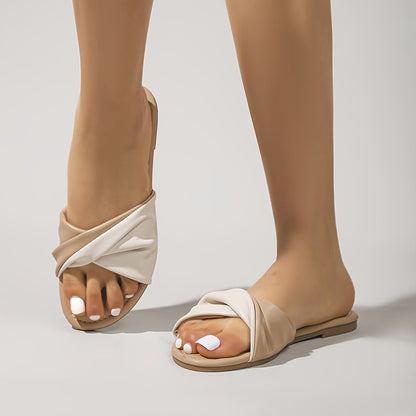 Damskie letnie buty płaskie sandały z węzłowym wzorem na co dzień i na czas wolny