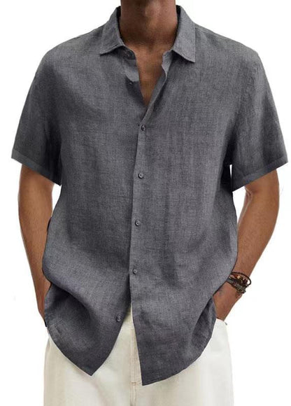 Chemise d'été à manches courtes pour homme – Chemise décontractée de style japonais pour le quotidien, les vacances et les loisirs