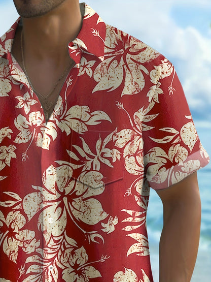 Herren Vintage Hawaiihemd mit floraler Allover-Print – Perfekt für Sommer und Urlaub