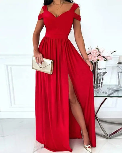 Judith – Boho spaghetti bandjurk met split