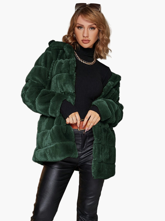 Dames trendy gewatteerde jas met capuchon – Modieuze dagelijkse mantel voor herfst en winter