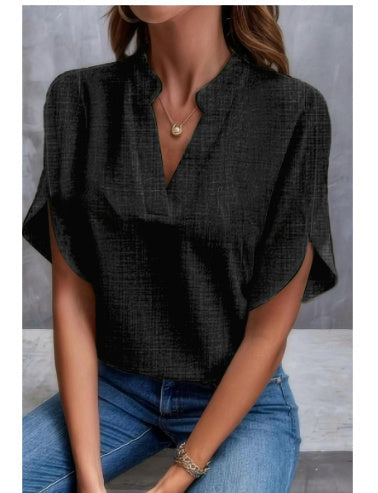 Pamela – Elegante chiffon blouse met V-hals voor dames