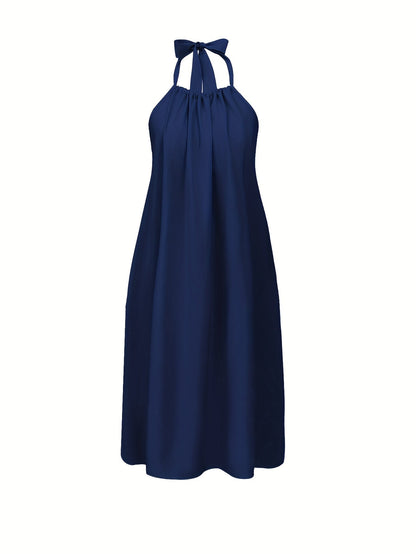 Dame maxikjole rygfri halterneck elegant sommerfest fritid
