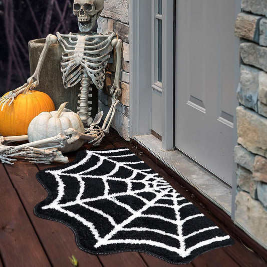 Halloween dörrmatta spindelnät – Dekorationsmatta för entrén, perfekt Halloweenfeststämning