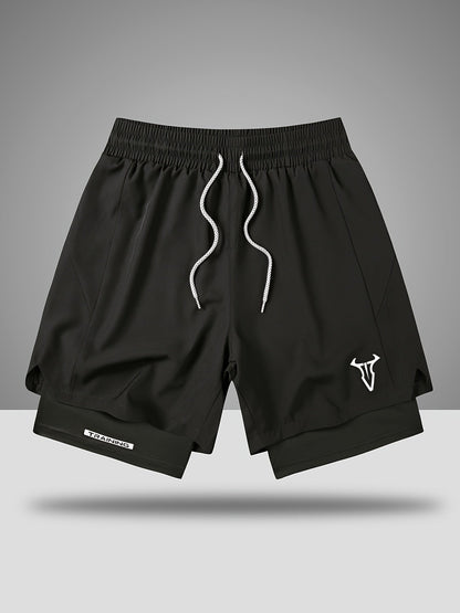 Pantaloncini da allenamento uomo fitness sport taglio regolare con coulisse e tasche laterali