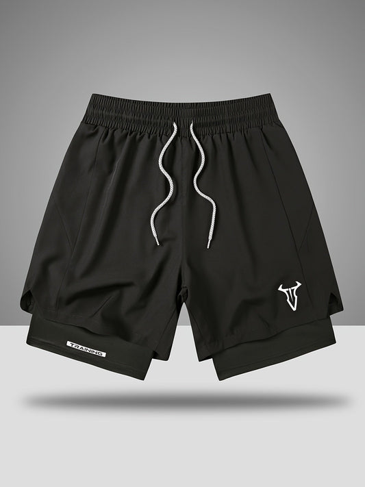 Pantalones cortos de entrenamiento para hombre Fitness Sport ajuste regular con cordón y bolsillos laterales