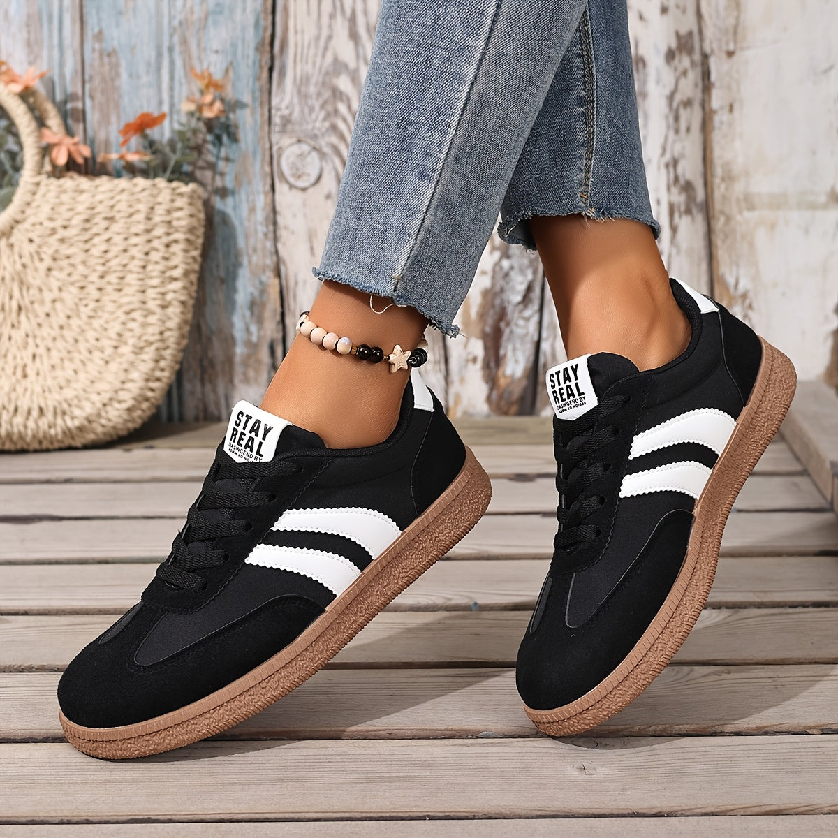 Dame Retro Sneakers Hverdag Street Style Fritidssko