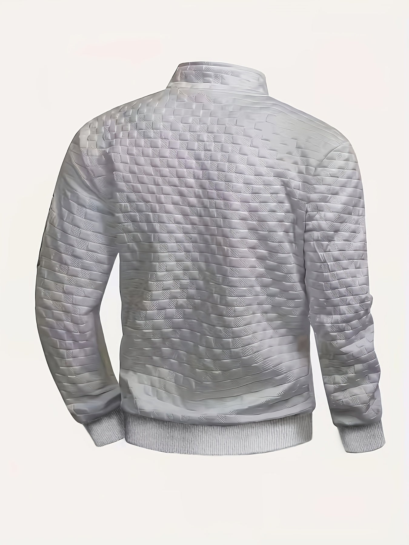 Herren Halbzipper Pullover Stehkragen Sweatshirt Gesteppter Struktur-Stoff