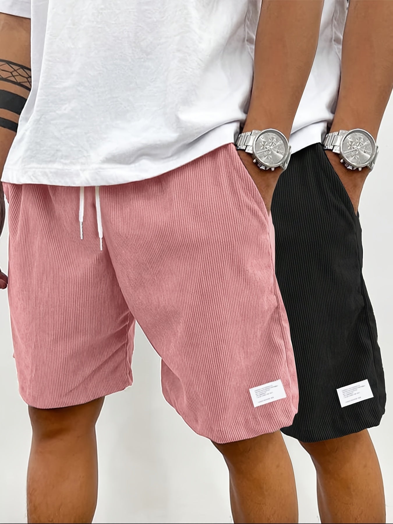 Pantaloncini da uomo vintage casual con tasche – Vestibilità regolare, stile street, moda estiva