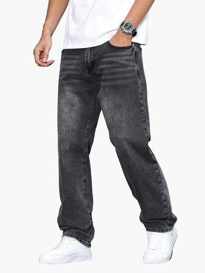 Jean homme coupe relaxed fit jambe droite – Style urbain décontracté pour quotidien et loisirs