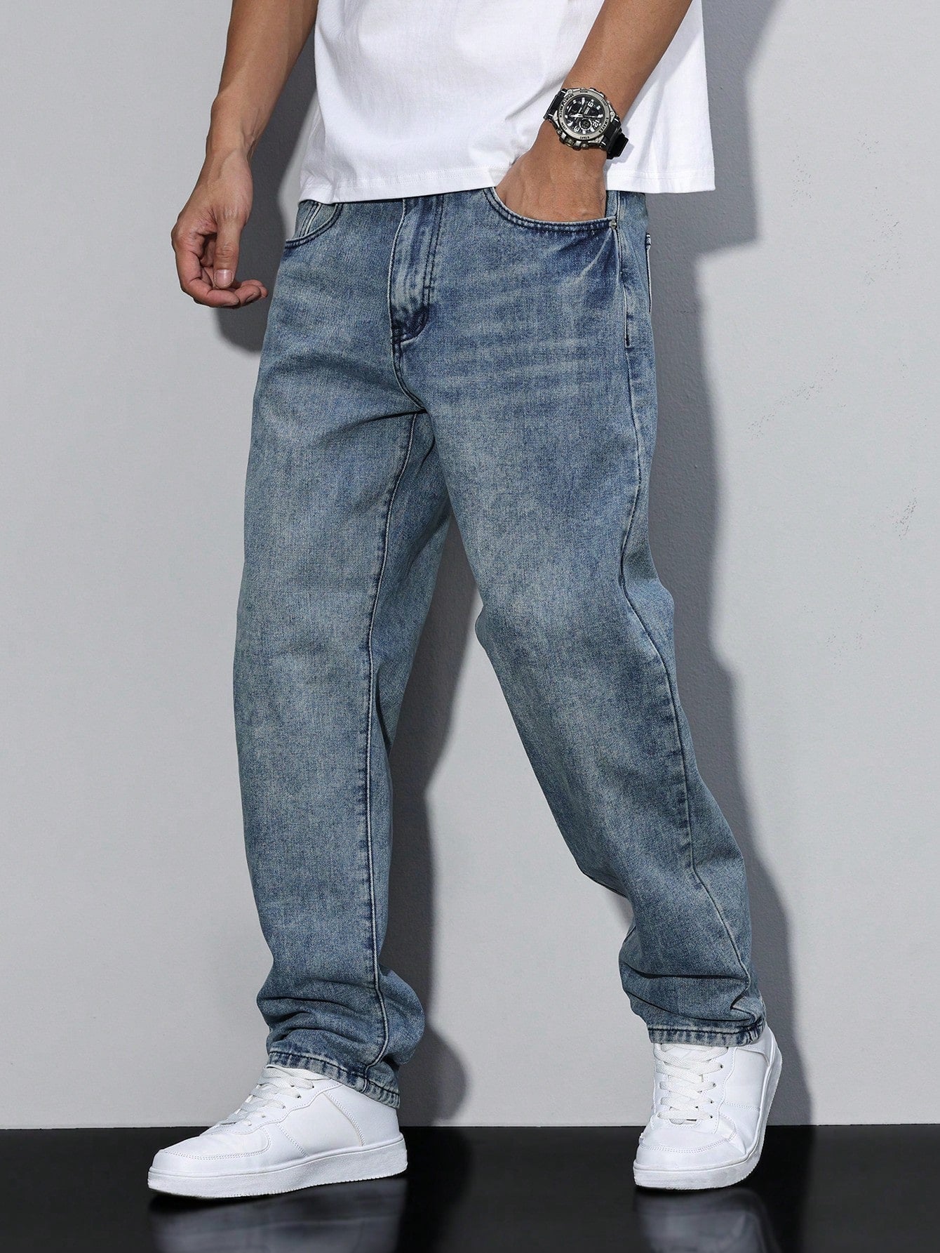 Herre Relaxed Fit casual jeans – Behagelige fritidsbukser med lige ben til hverdag og kontor
