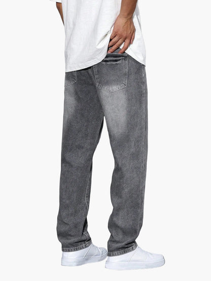 Jean homme coupe relaxed fit jambe droite – Style urbain décontracté pour quotidien et loisirs