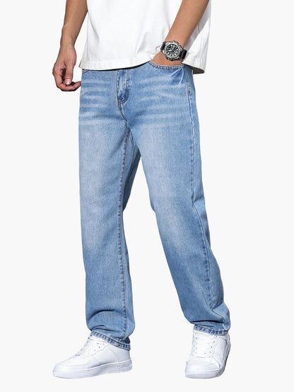 Jean homme coupe relaxed fit jambe droite – Style urbain décontracté pour quotidien et loisirs