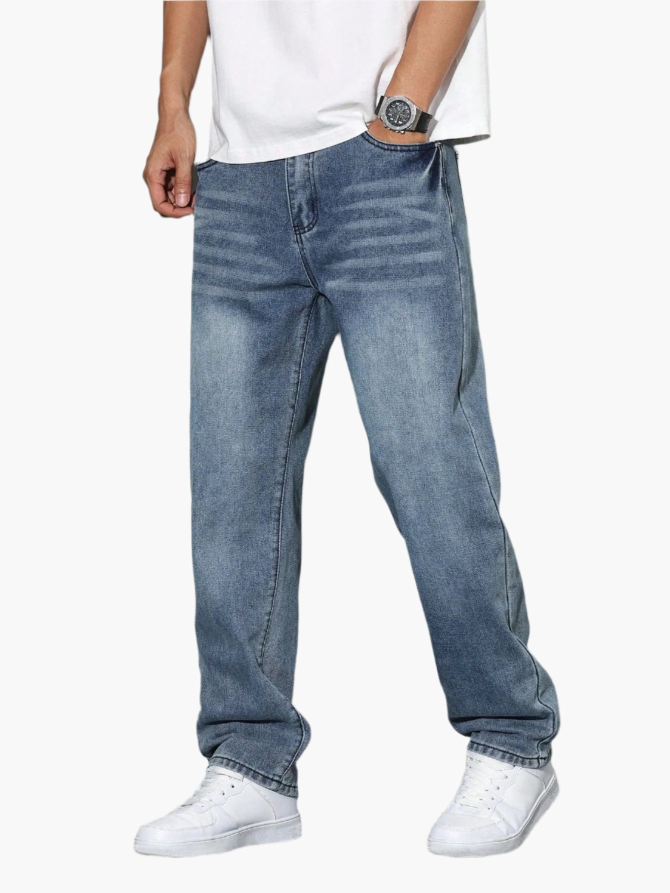 Herre Relaxed Fit casual jeans – Behagelige fritidsbukser med lige ben til hverdag og kontor