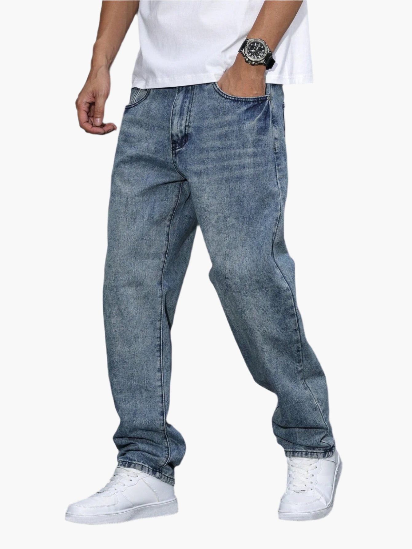 Herre Relaxed Fit casual jeans – Behagelige fritidsbukser med lige ben til hverdag og kontor
