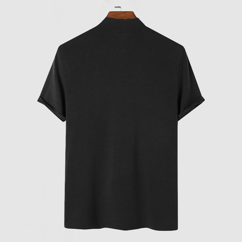 Herren Modernes Kurzarm Turtleneck Shirt – Stilvolles Freizeit- und Business-Oberteil