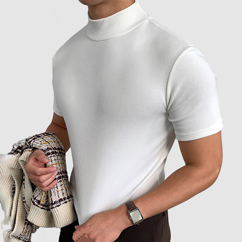 Herren Modernes Kurzarm Turtleneck Shirt – Stilvolles Freizeit- und Business-Oberteil