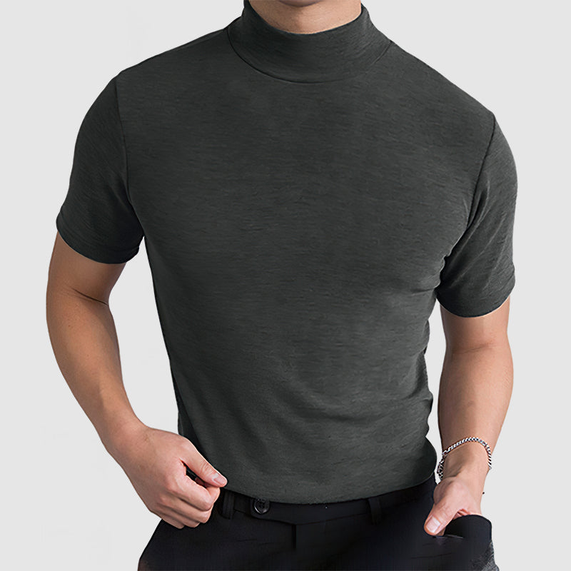 Herren Modernes Kurzarm Turtleneck Shirt – Stilvolles Freizeit- und Business-Oberteil
