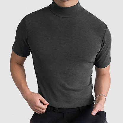 Herren Modernes Kurzarm Turtleneck Shirt – Stilvolles Freizeit- und Business-Oberteil