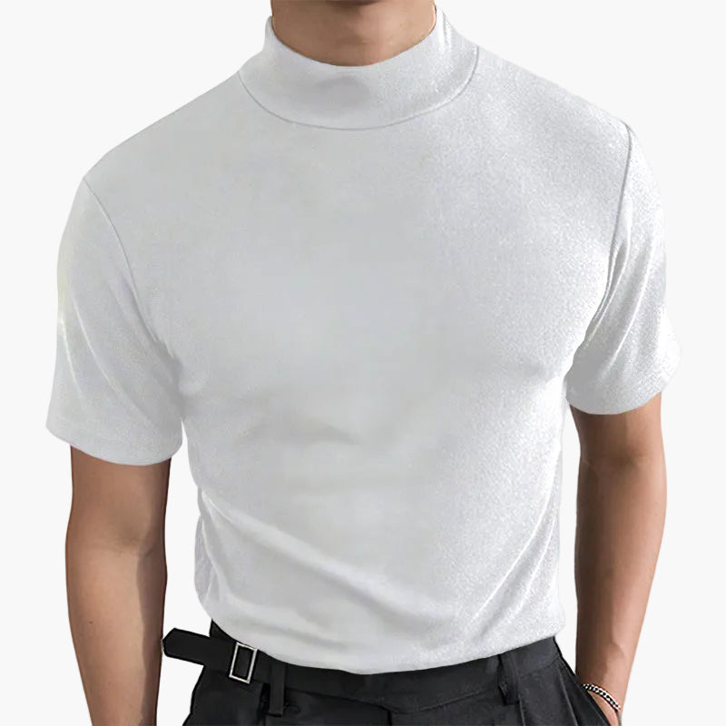 Herren Modernes Kurzarm Turtleneck Shirt – Stilvolles Freizeit- und Business-Oberteil