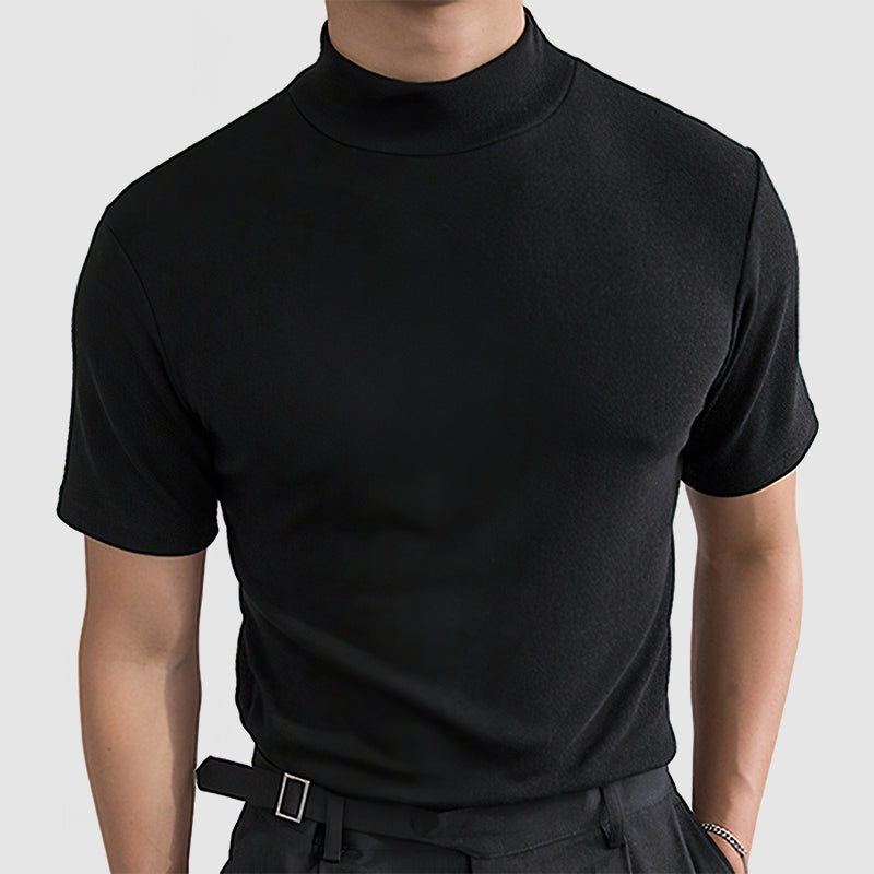 Herren Modernes Kurzarm Turtleneck Shirt – Stilvolles Freizeit- und Business-Oberteil