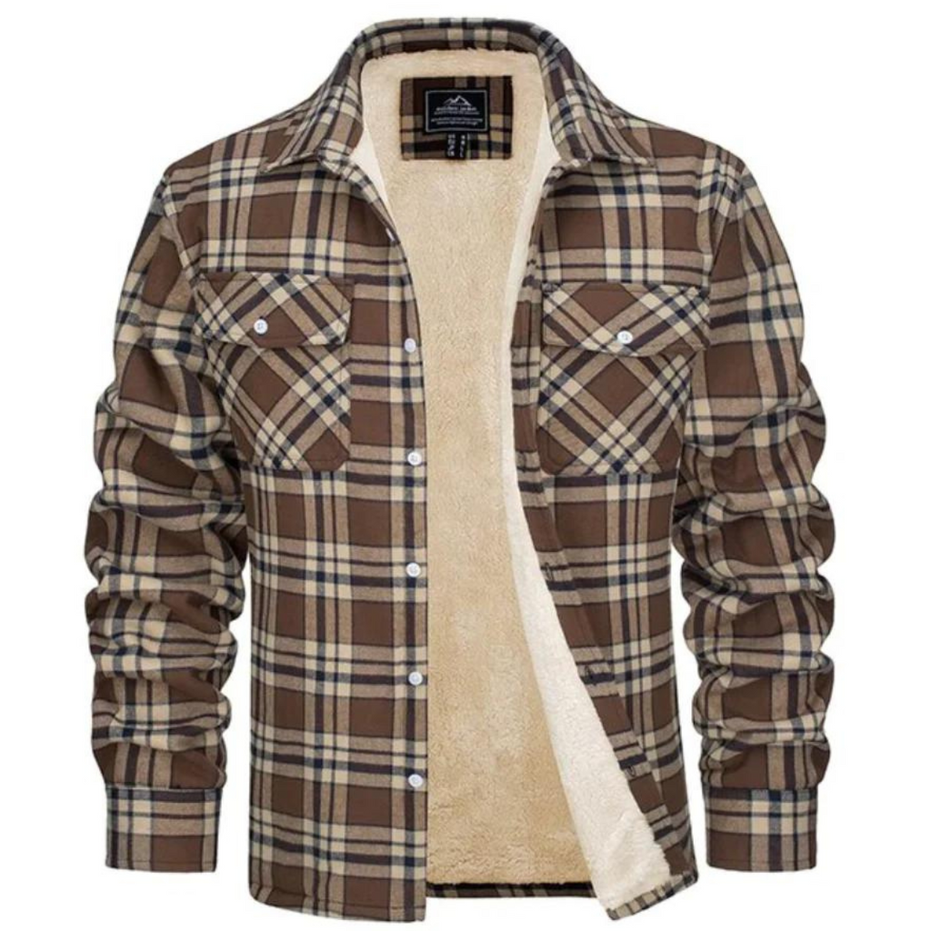 Ethan | Geruite jas voor heren met knopen en zakken