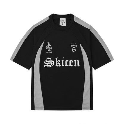 Męski t-shirt hip-hop streetwear z retro napisem – miejski styl, koszulka na co dzień