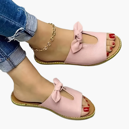 Mocassini estivi da donna con fiocco e punta aperta – Scarpe casual comode