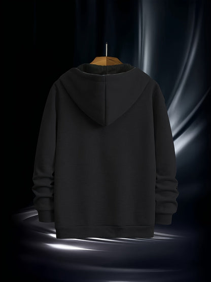Herren Kapuzenpullover mit diagonalem Reißverschluss Kängurutasche