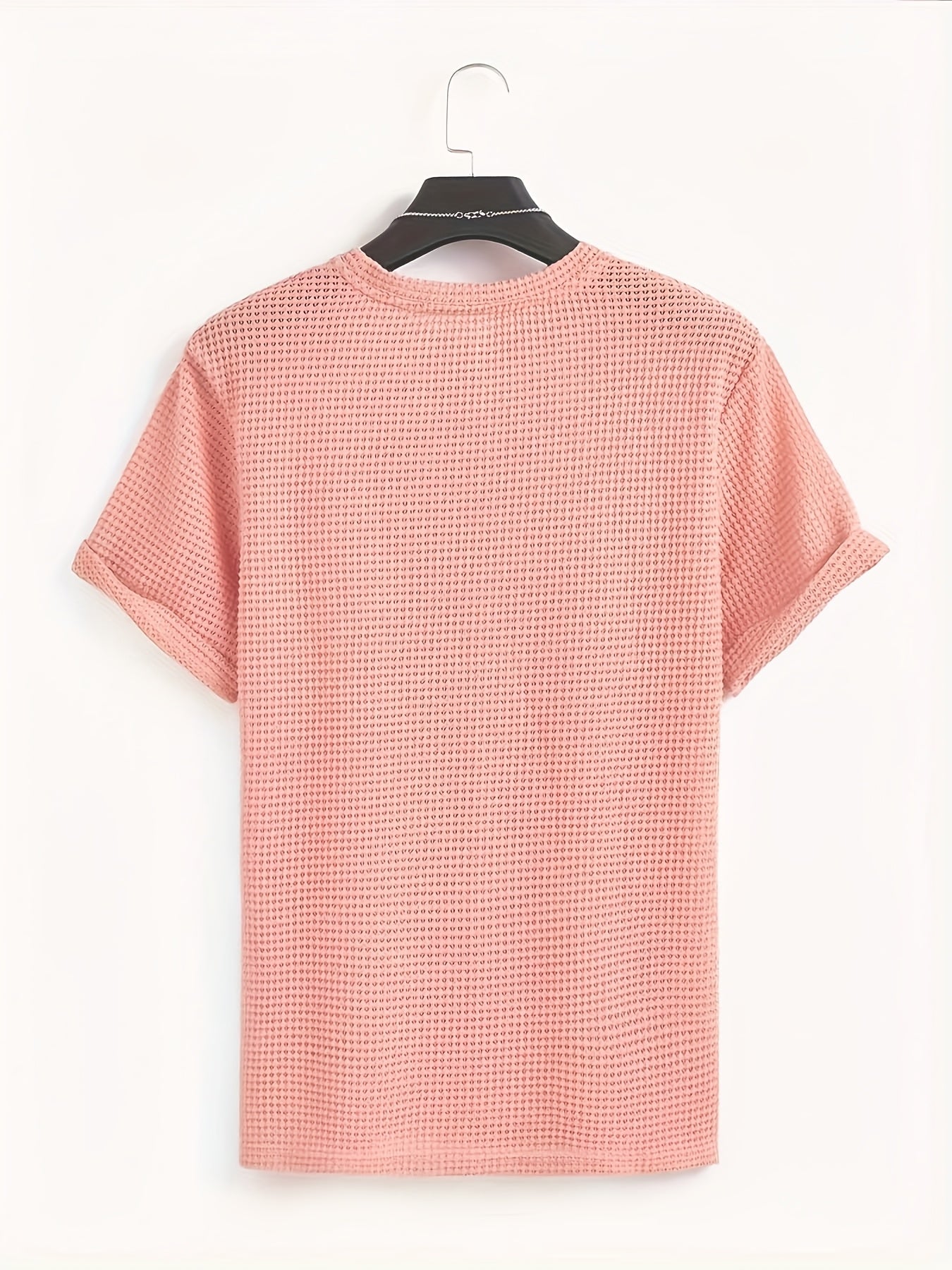 Męski krótki rękaw T-shirt ze strukturą i nowoczesnym stylem casualowym