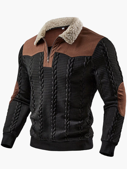 Jerséi de punto para hombre con cuello de cremallera de moda y encanto retro – Perfecto para tiempo libre y uso diario con estilo