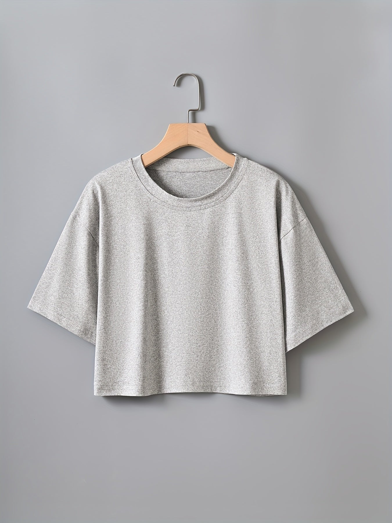 Damen Crop Top T-Shirt Casual für Sommer – Kurze Ärmel, Rundhals, Freizeitmode