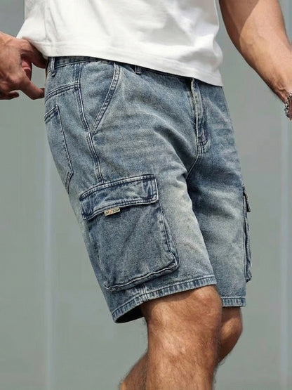 Herren Cargo Jeans Shorts – Lässige Regular Fit Bermuda für Alltag & Freizeit