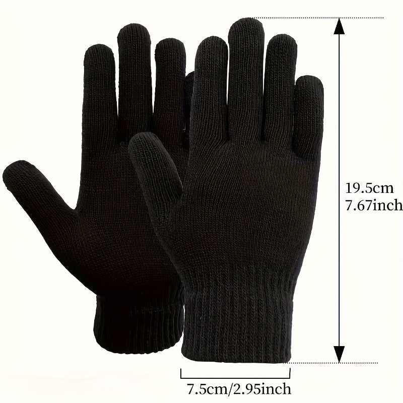Unisex-strikhandsker med 5-fingerdesign i grå, blå, bordeaux, sort og brun