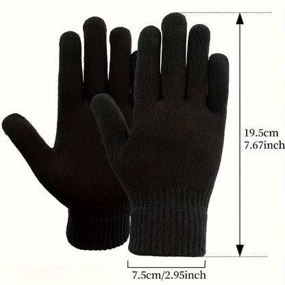 Unisex-strikhandsker med 5-fingerdesign i grå, blå, bordeaux, sort og brun