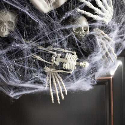 Halloween dørkrans med skeletguirlande – Uhyggelig hoveddørsdekoration til Halloween-fester