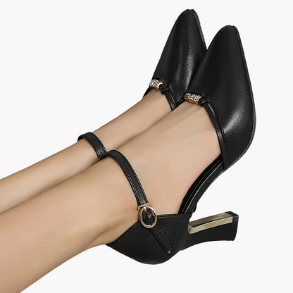 Zapatos de tacón elegantes para mujer con tacón ancho y tiras – Perfectos para ocasiones festivas y el día a día