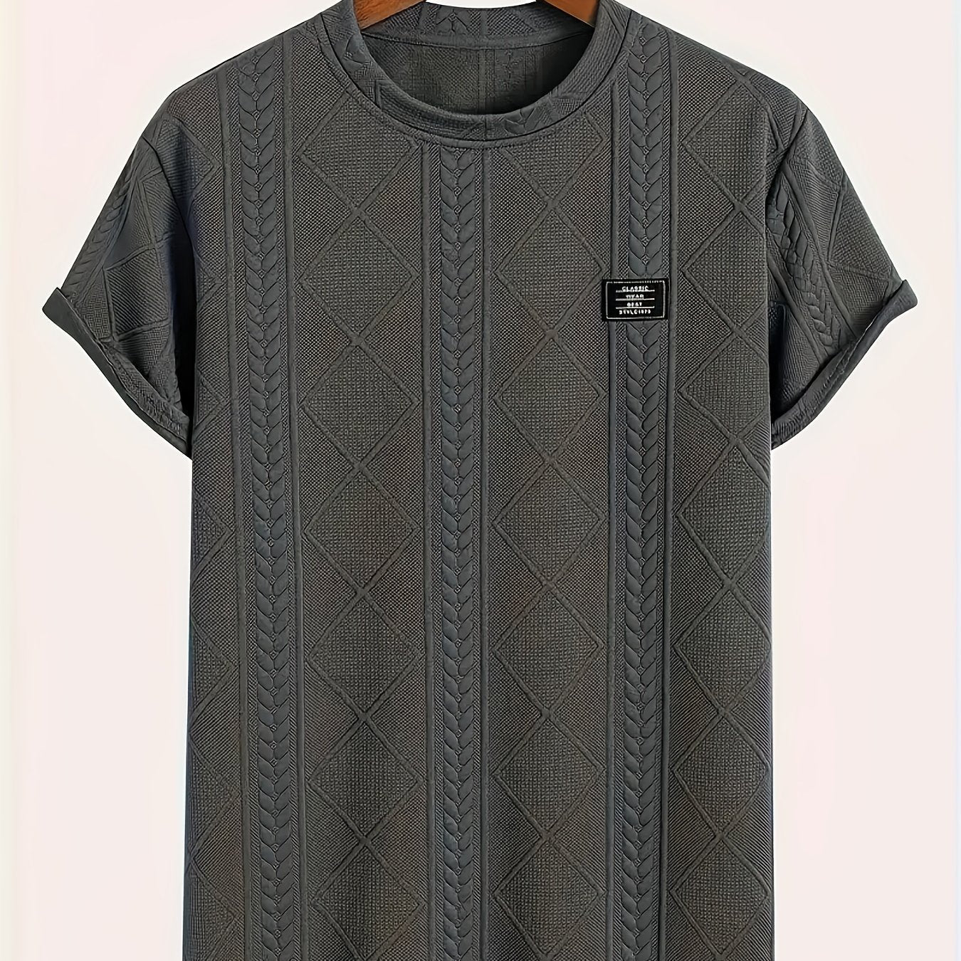 Herren T-Shirt im Strick-Look mit Rundhalsausschnitt, Casual Style, Sommer