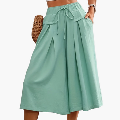 Dames Elegante Culottebroek met wijd been en nepkoord – Perfect voor de zomer