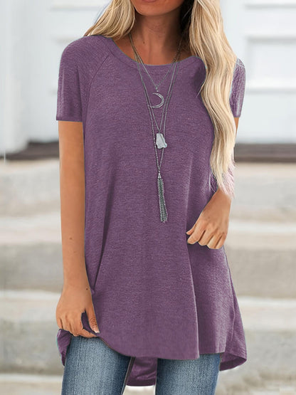 Tunica donna manica corta taglio ampio moda casual