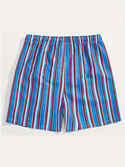 Shorts de bain homme à rayures – Coupe décontractée, style élégant pour les loisirs, parfait pour la plage et la piscine