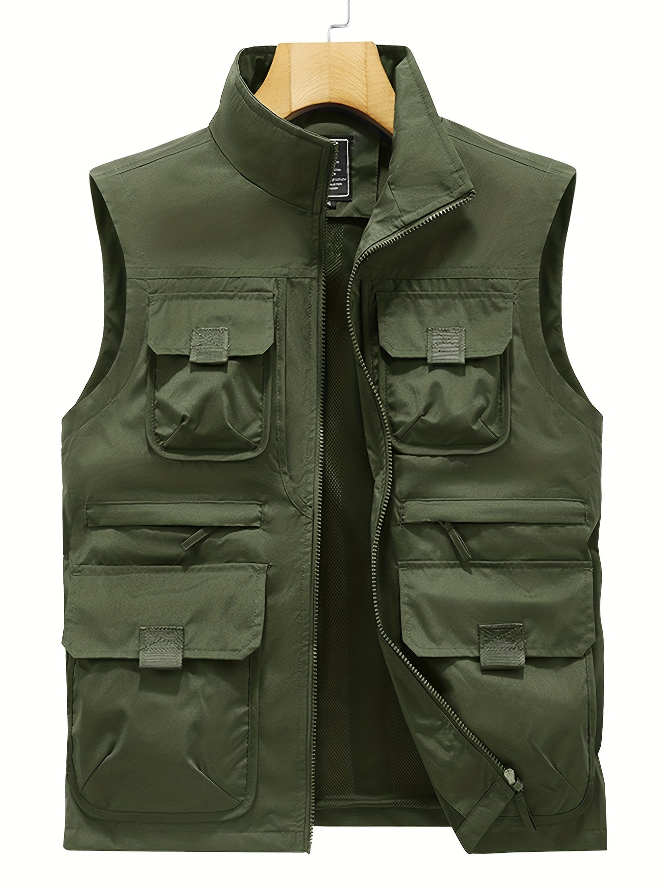 Herren Outdoor Utility-vest med flere lommer, fritidsvest for fiske, fotturer og fotografering
