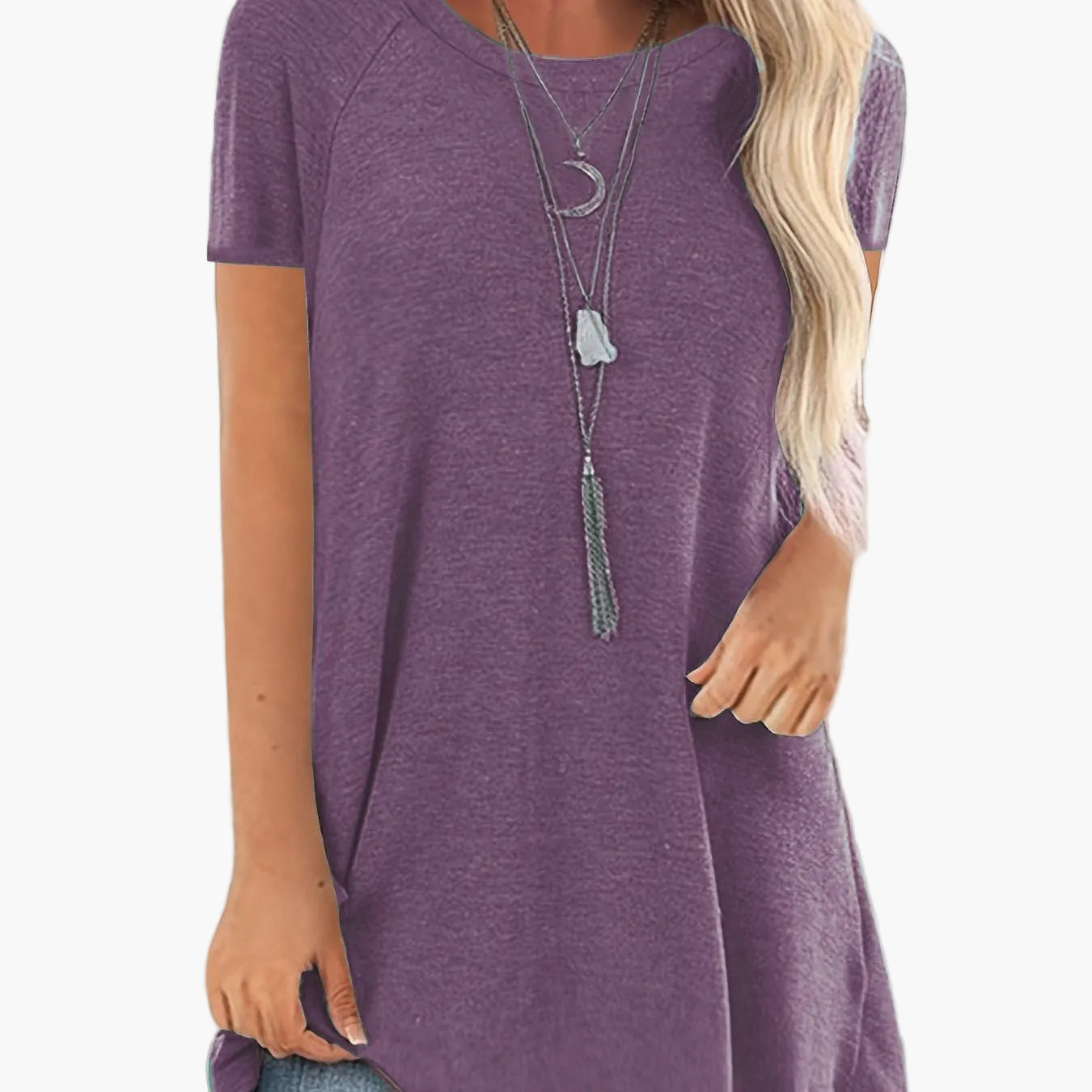Tunica donna manica corta taglio ampio moda casual