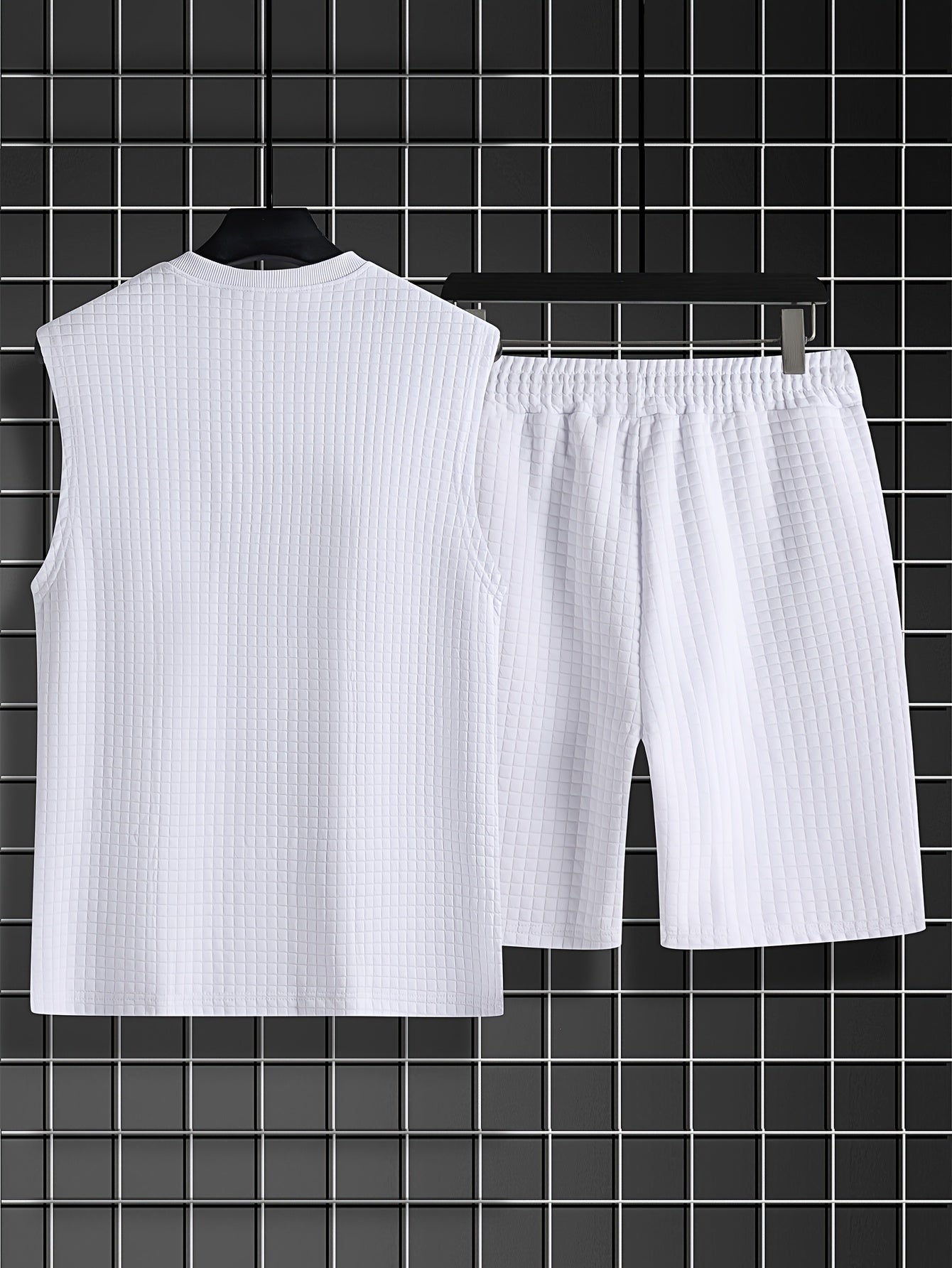 Męski zestaw casual bezrękawnik i szorty swobodny letni look