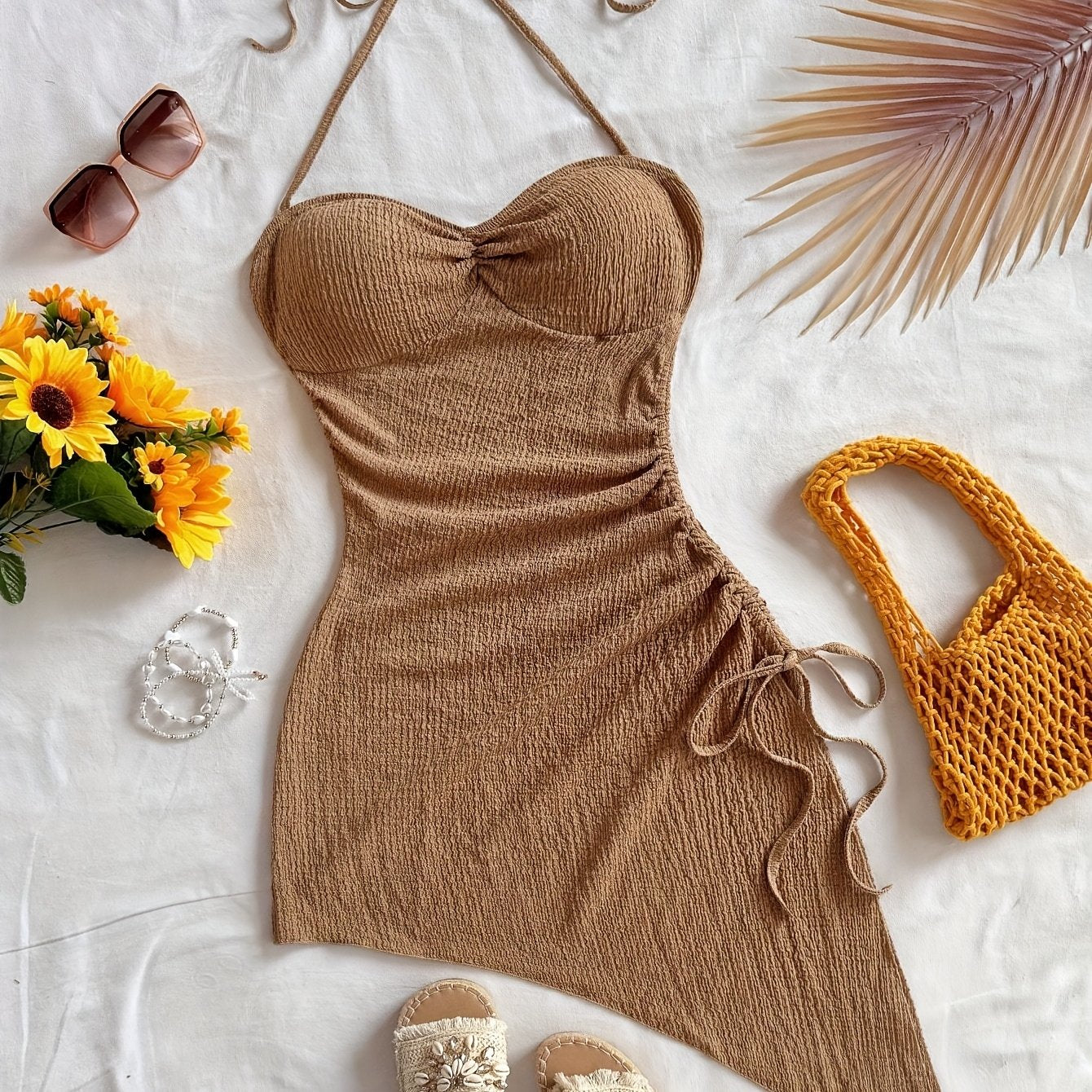 Vestido bodycon de mujer con escote corazón y dobladillo asimétrico – Perfecto para fiestas de verano y conjuntos de vacaciones